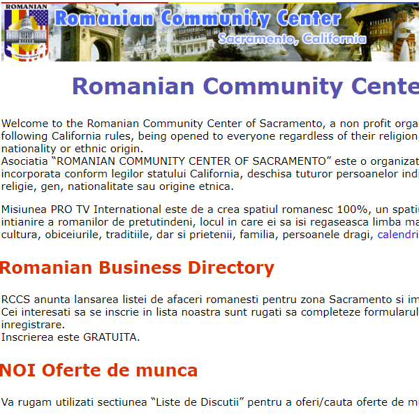 Romanian Speaking Organizations in USA - Romanian Community Center
